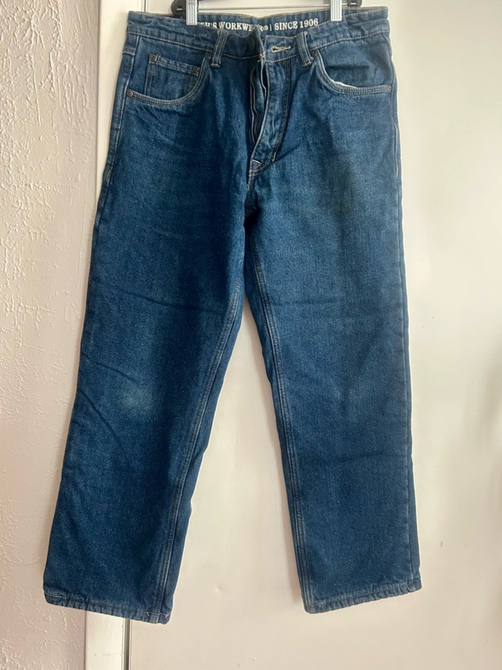 Men's Straight Jeans in Dark Blue Denim